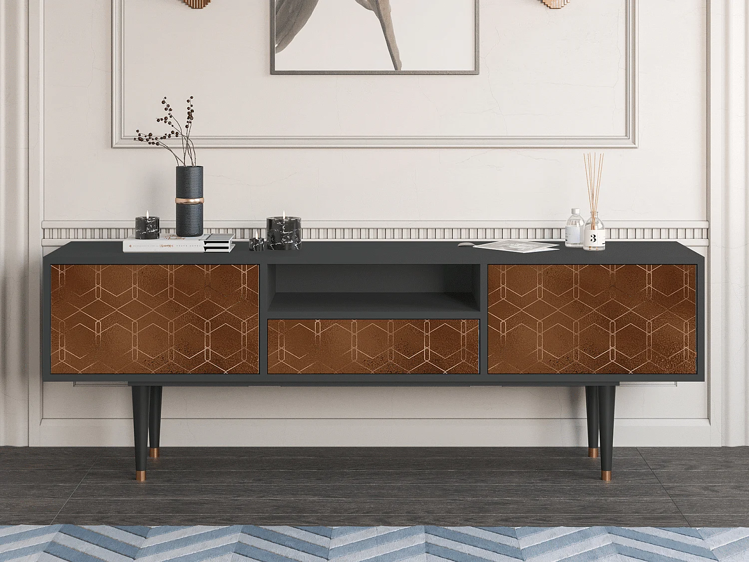 Mobile TV - 170х59х41 cm - T6 - Chocolate Bar, Antracite