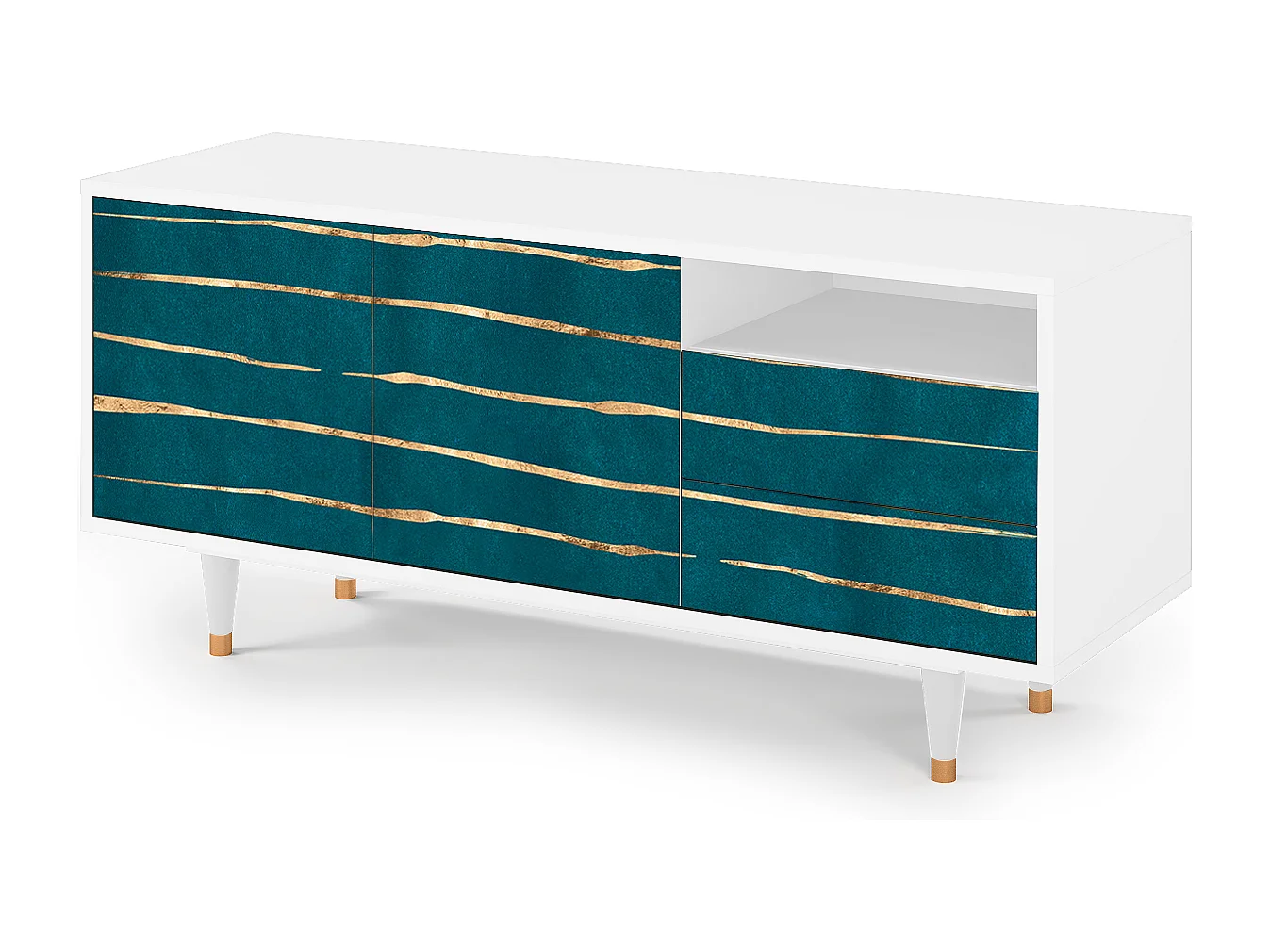 Mueble de TV - 125х56х41 cm - T7 - Ocean Drive, Blanco