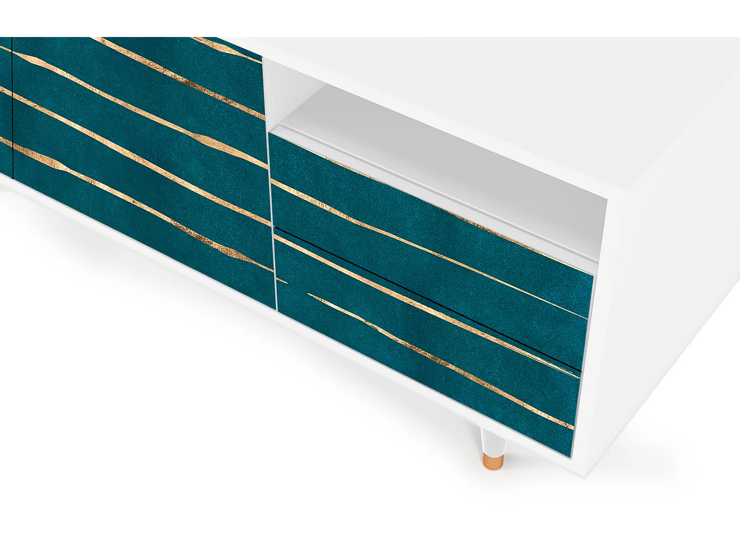 Mueble de TV - 125х56х41 cm - T7 - Ocean Drive, Blanco