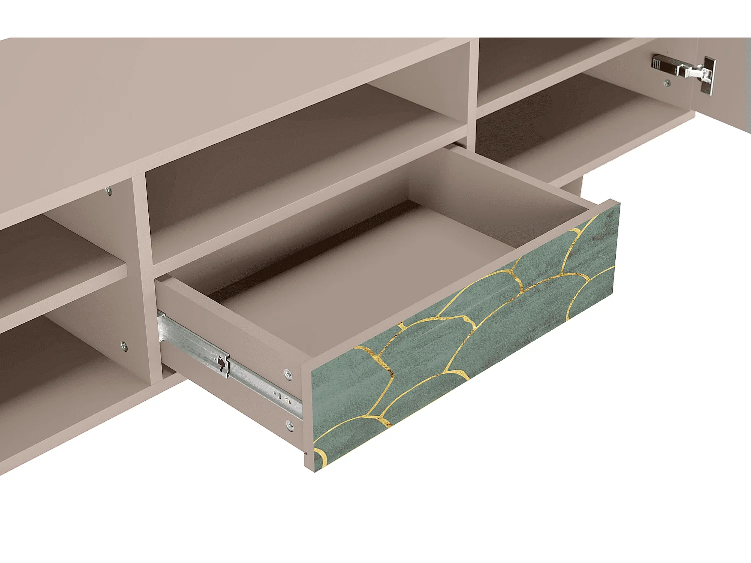 Meuble TV - 170х59х41 cm - T6 - Magnificent Water Lily, Latte