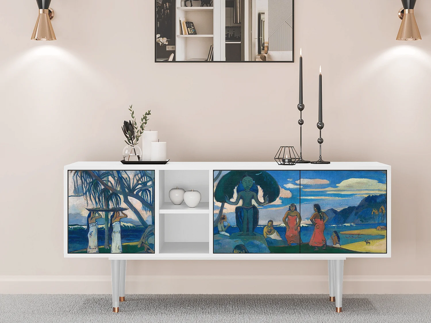 Meuble TV - 150х69х41 cm - T5 - Day of the God, Blanc