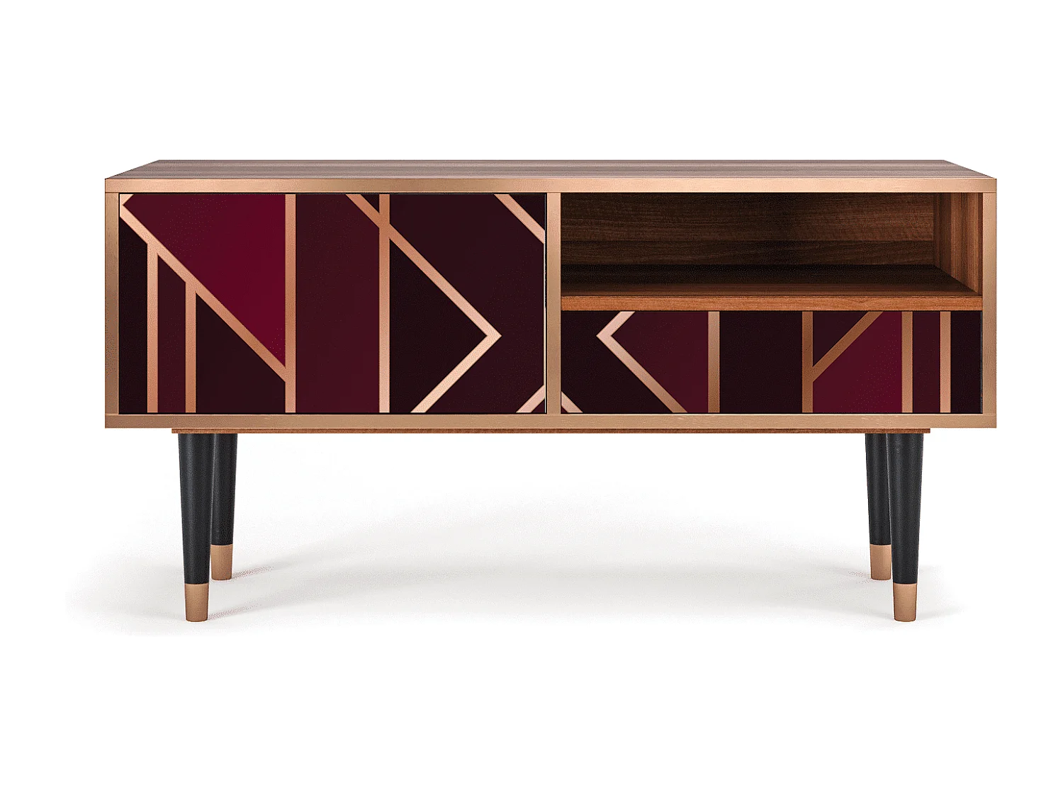 TV-Möbel - 115х59х48 cm - T3 - Burgundy Jewelery, Walnuss