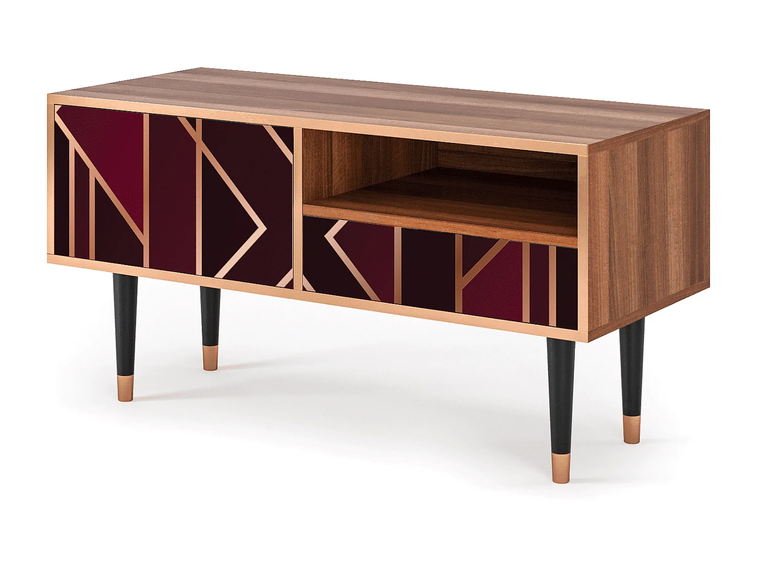 TV-Möbel - 115х59х48 cm - T3 - Burgundy Jewelery, Walnuss