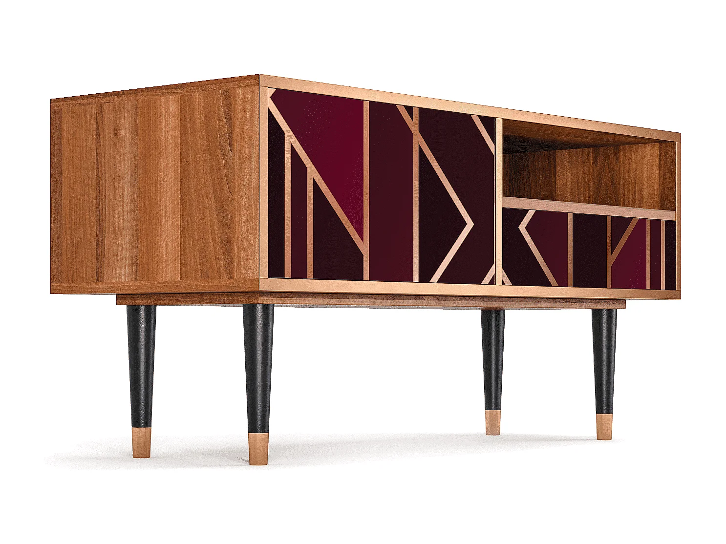 TV-Möbel - 115х59х48 cm - T3 - Burgundy Jewelery, Walnuss