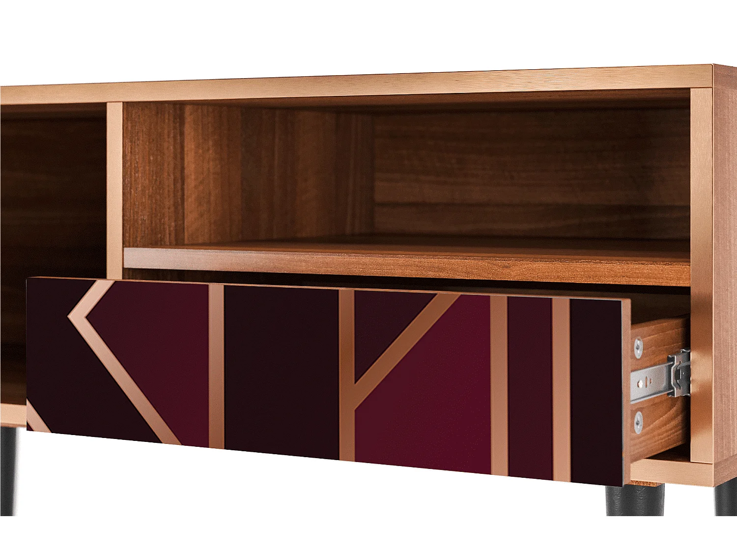 TV-Möbel - 115х59х48 cm - T3 - Burgundy Jewelery, Walnuss