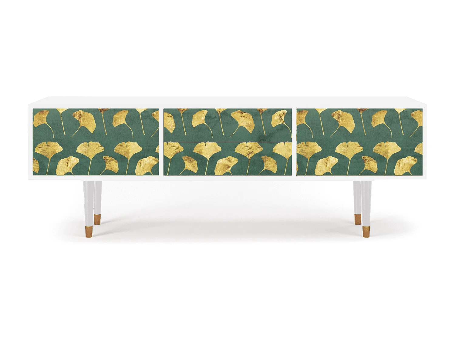 Meuble TV - 170х59х48 cm - T4 - Gingko leaves, Blanc