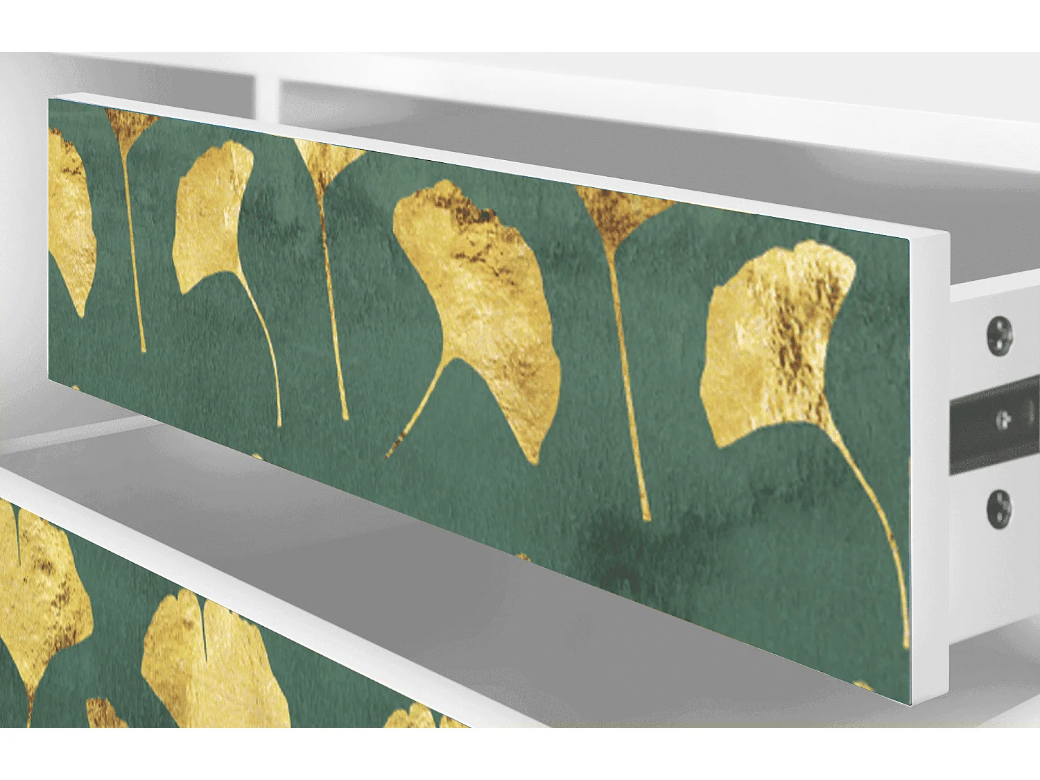 Meuble TV - 170х59х48 cm - T4 - Gingko leaves, Blanc