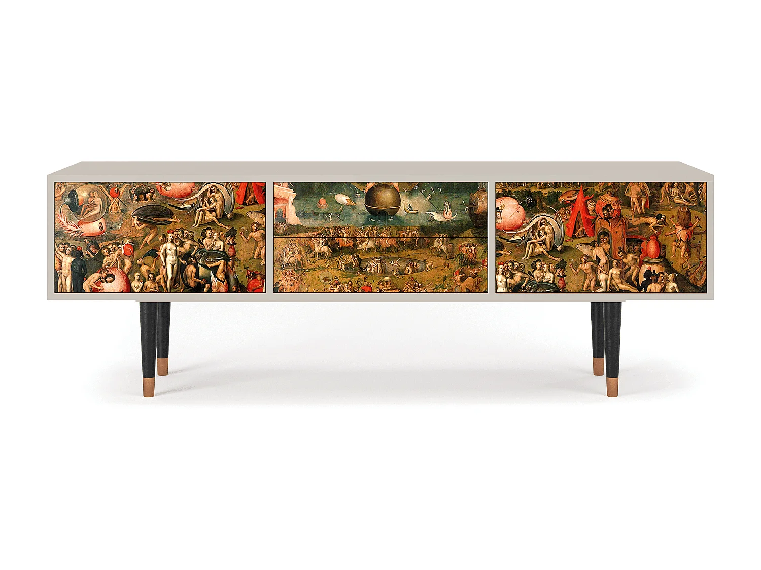 Szafka RTV - 170х59х48 cm - T4 - Garden of Delights , Piaskowy