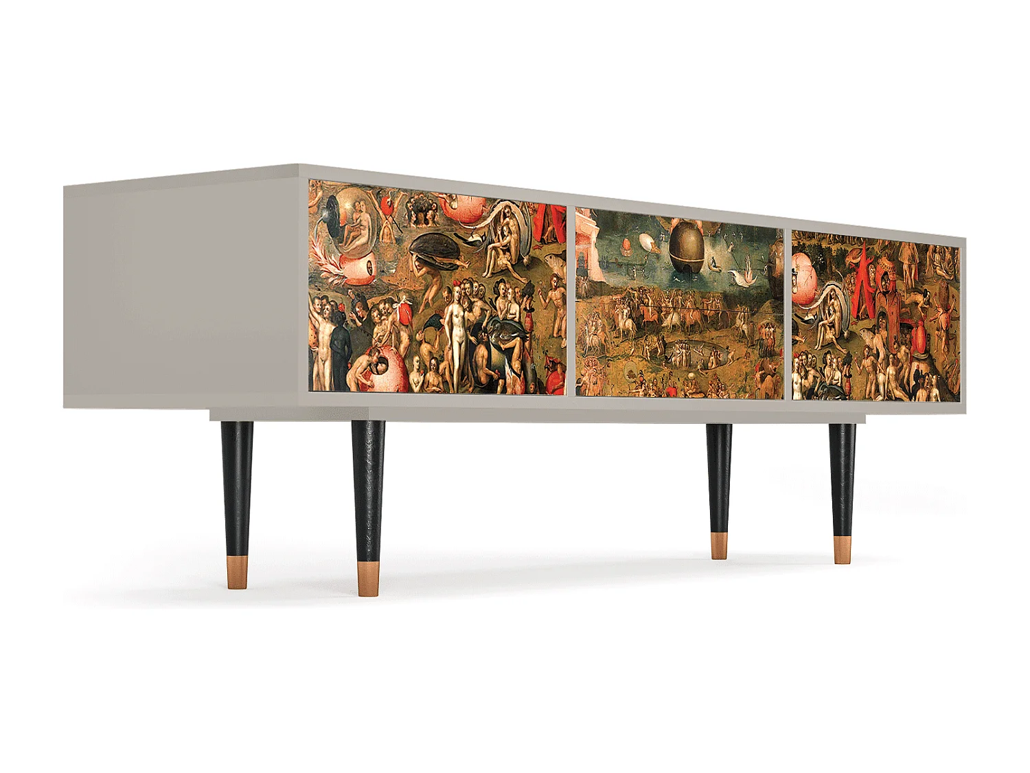 Szafka RTV - 170х59х48 cm - T4 - Garden of Delights , Piaskowy