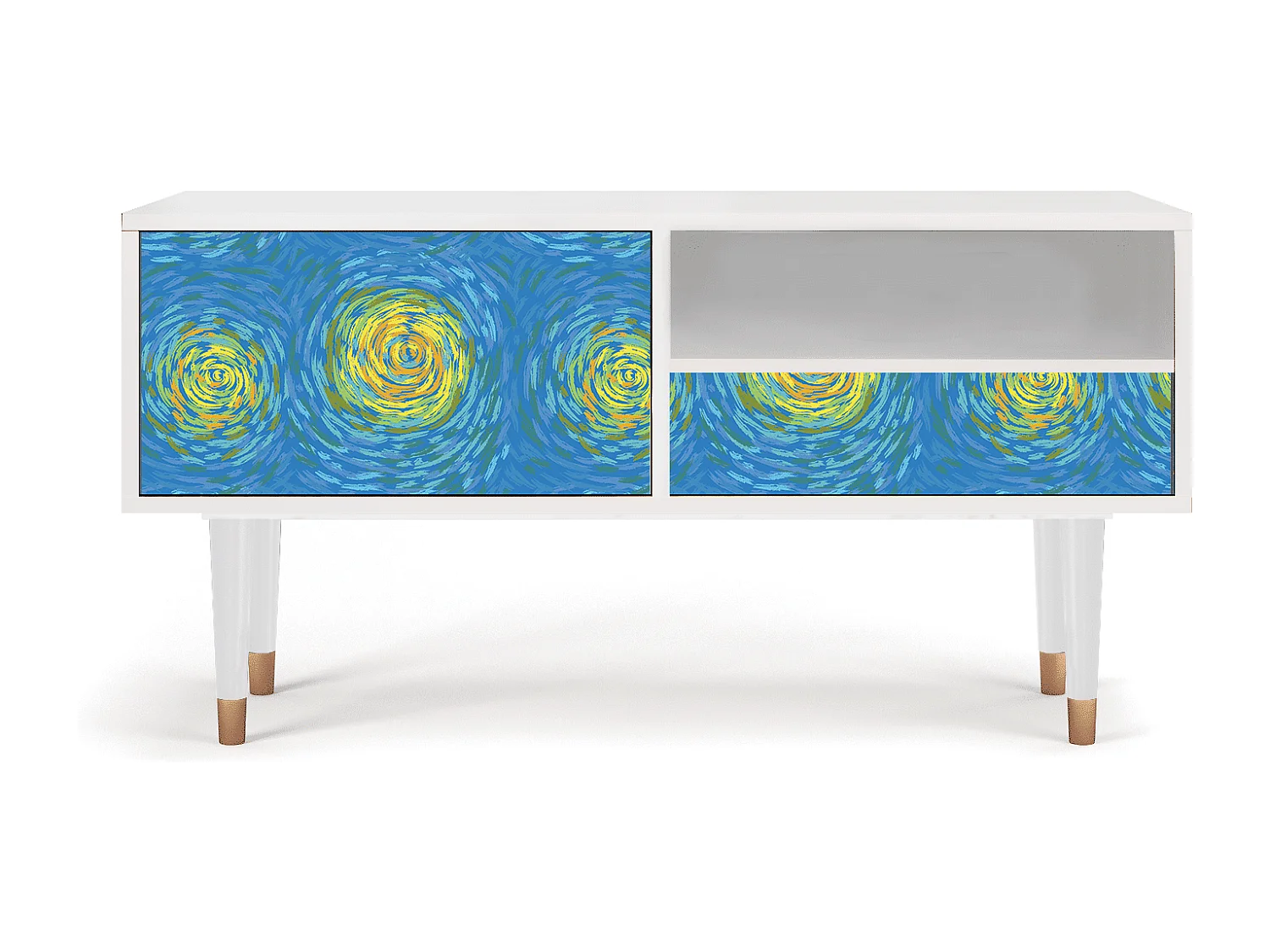 TV-Möbel - 115х59х48 cm - T3 - Van Gogh Lights, Weiß