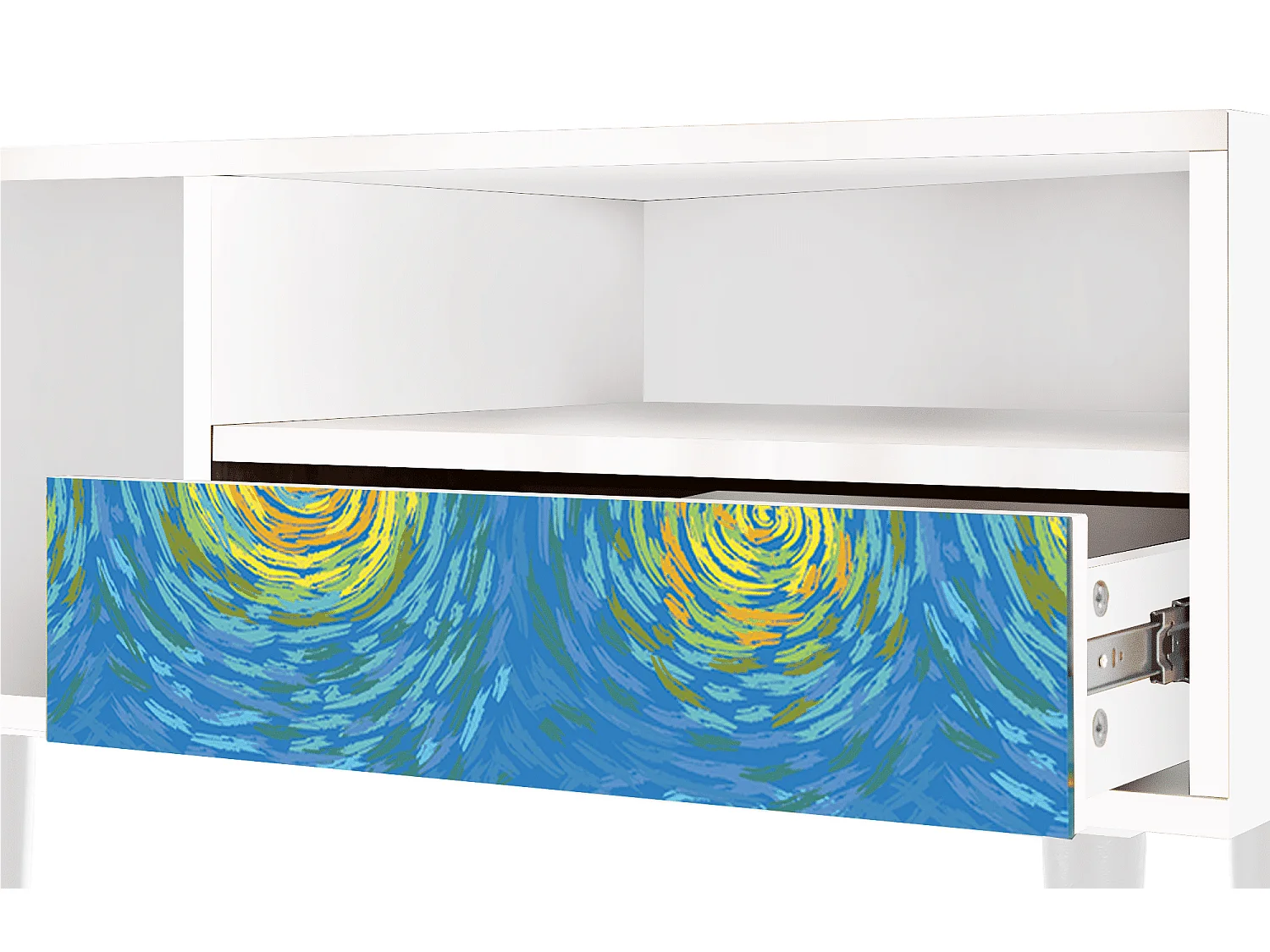 Meuble TV - 115х59х48 cm - T3 - Van Gogh Lights, Blanc