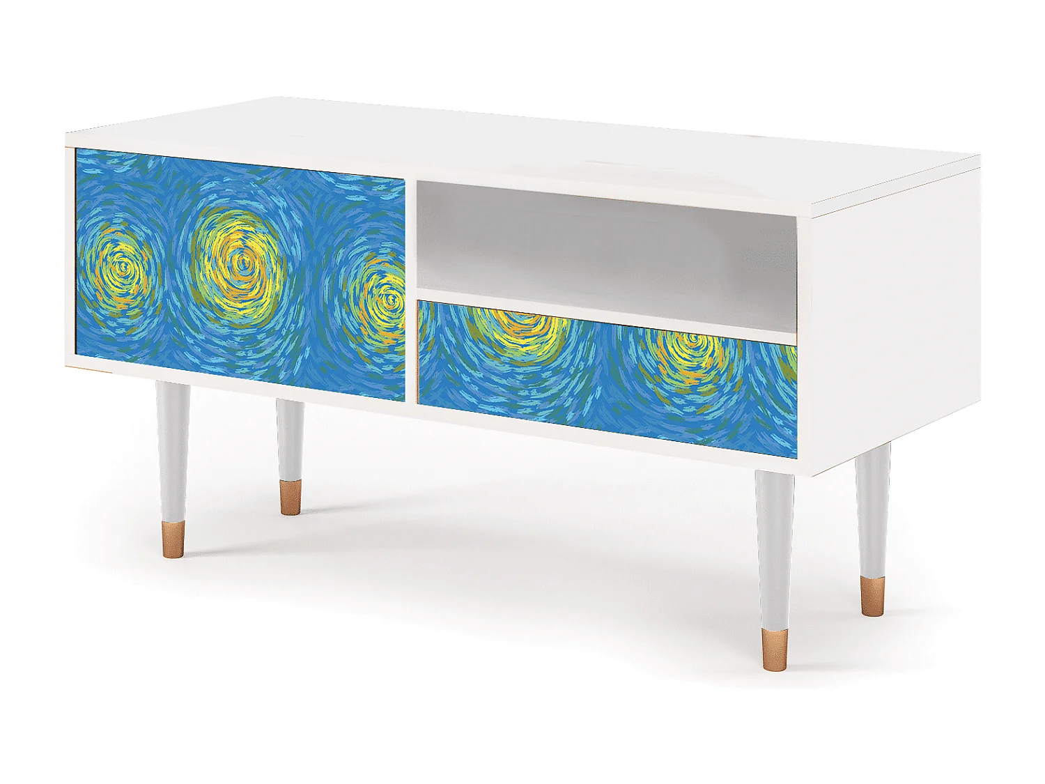 TV-meubel - 115х59х48 cm - T3 - Van Gogh Lights, Wit