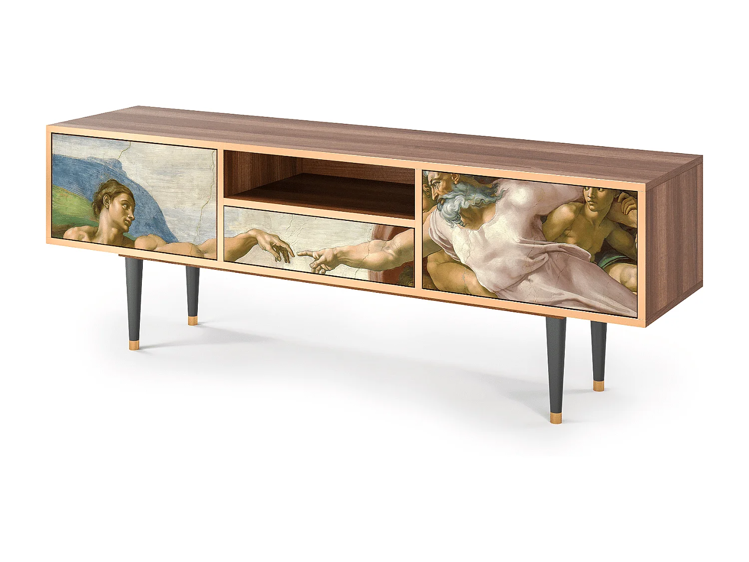 Mueble de TV - 170х59х41 cm - T6 - The Creation of Adam, Nogal