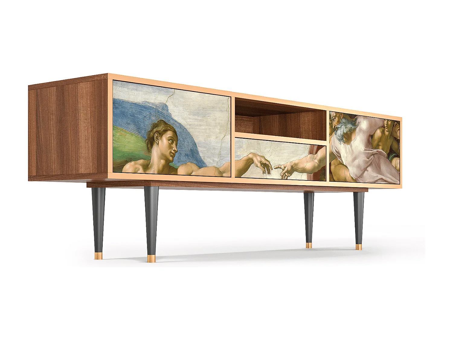 Mueble de TV - 170х59х41 cm - T6 - The Creation of Adam, Nogal