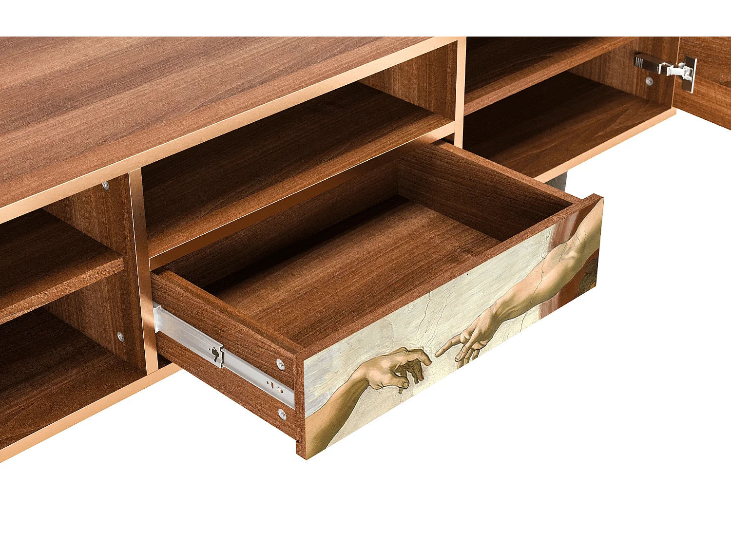 Mueble de TV - 170х59х41 cm - T6 - The Creation of Adam, Nogal