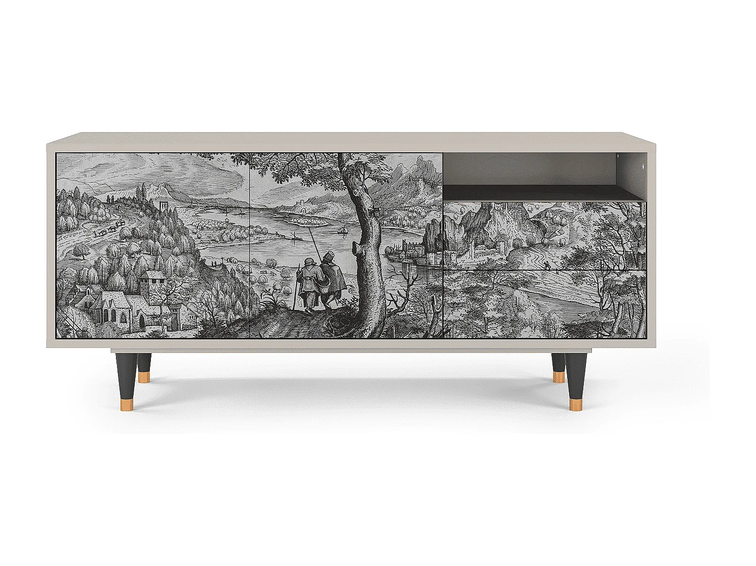 Meuble TV - 125х56х41 cm - T7 - Milites Requiescentes, Sable