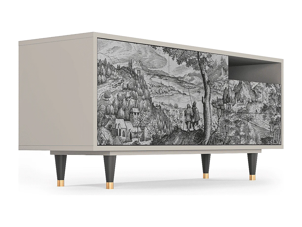 Meuble TV - 125х56х41 cm - T7 - Milites Requiescentes, Sable