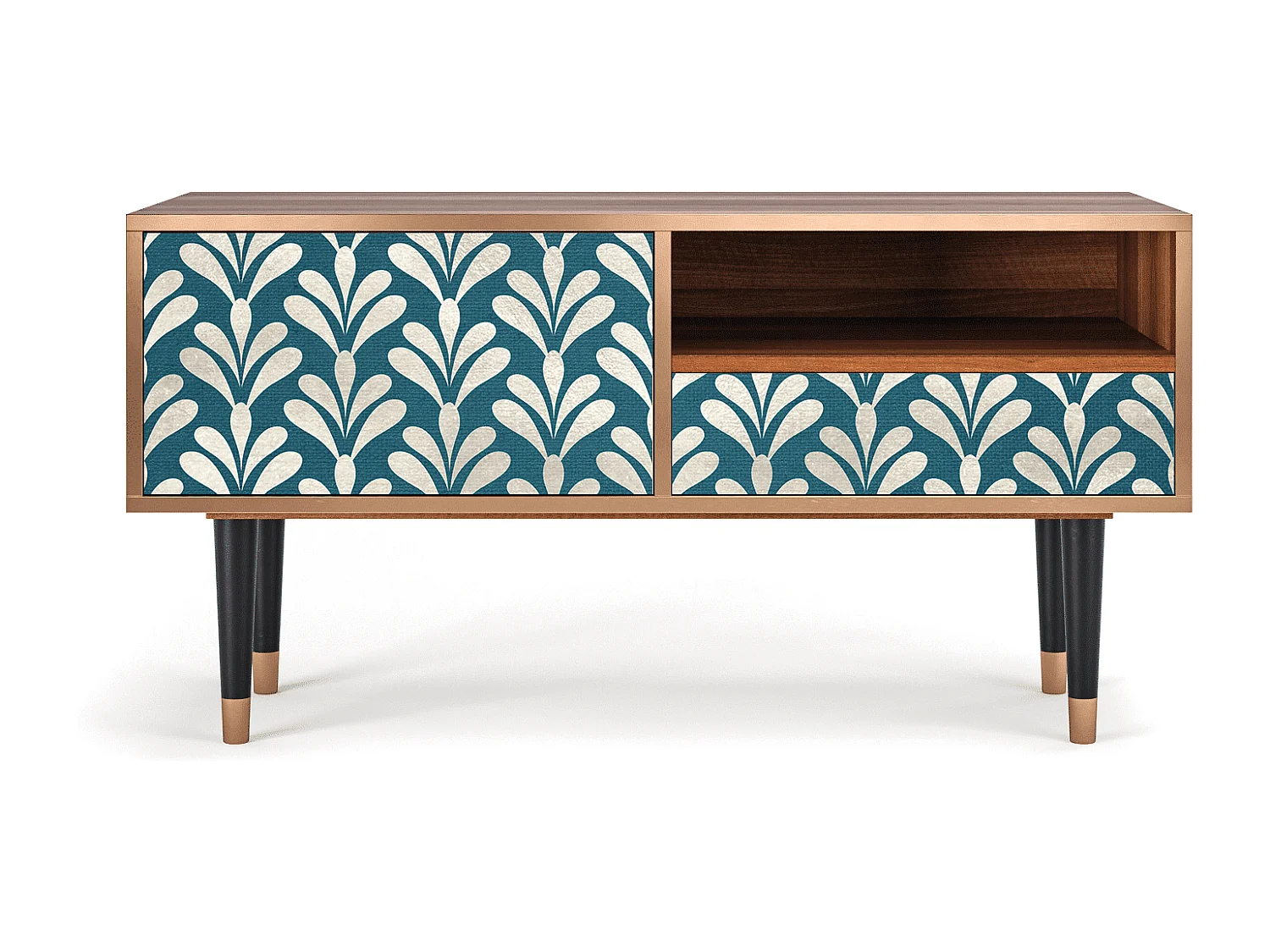 Mueble de TV - 115х59х48 cm - T3 - Milky Tears, Nogal