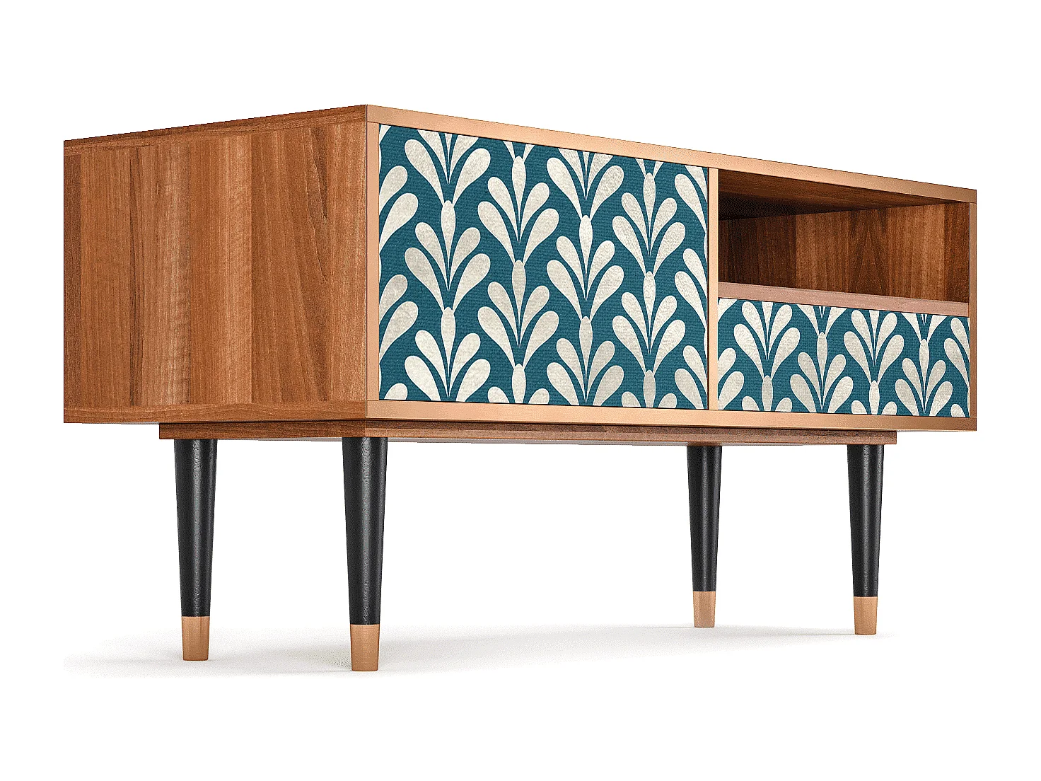 Mueble de TV - 115х59х48 cm - T3 - Milky Tears, Nogal