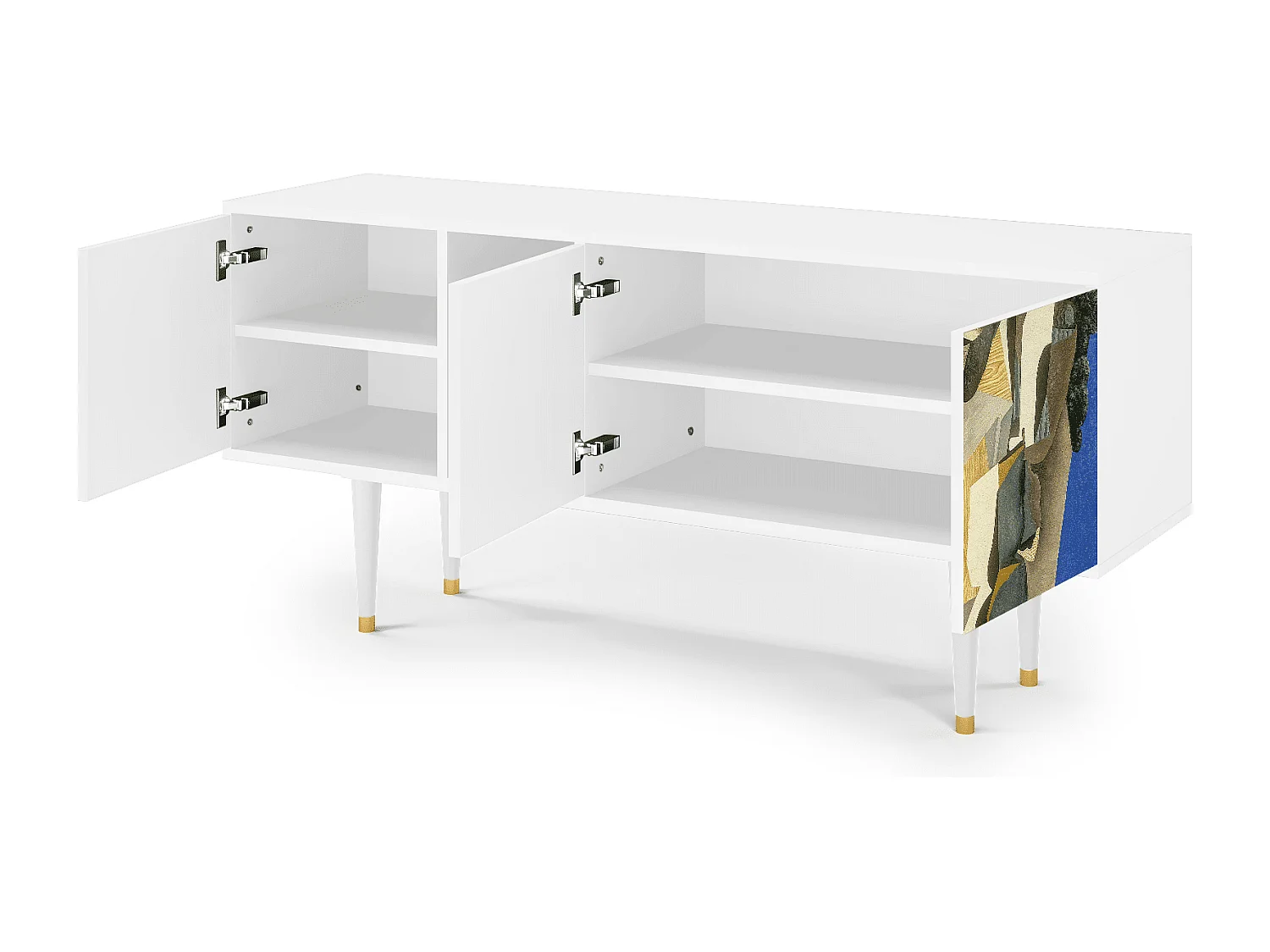 Meuble TV - 150х69х41 cm - T5 - The Cubist Paintings , Blanc