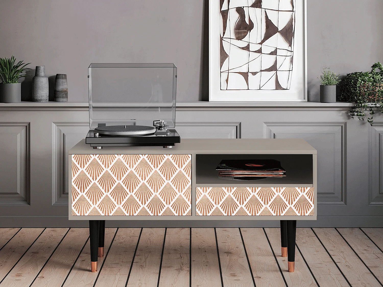 Meuble TV - 115х59х48 cm - T3 - Pastel Sunrise, Sable