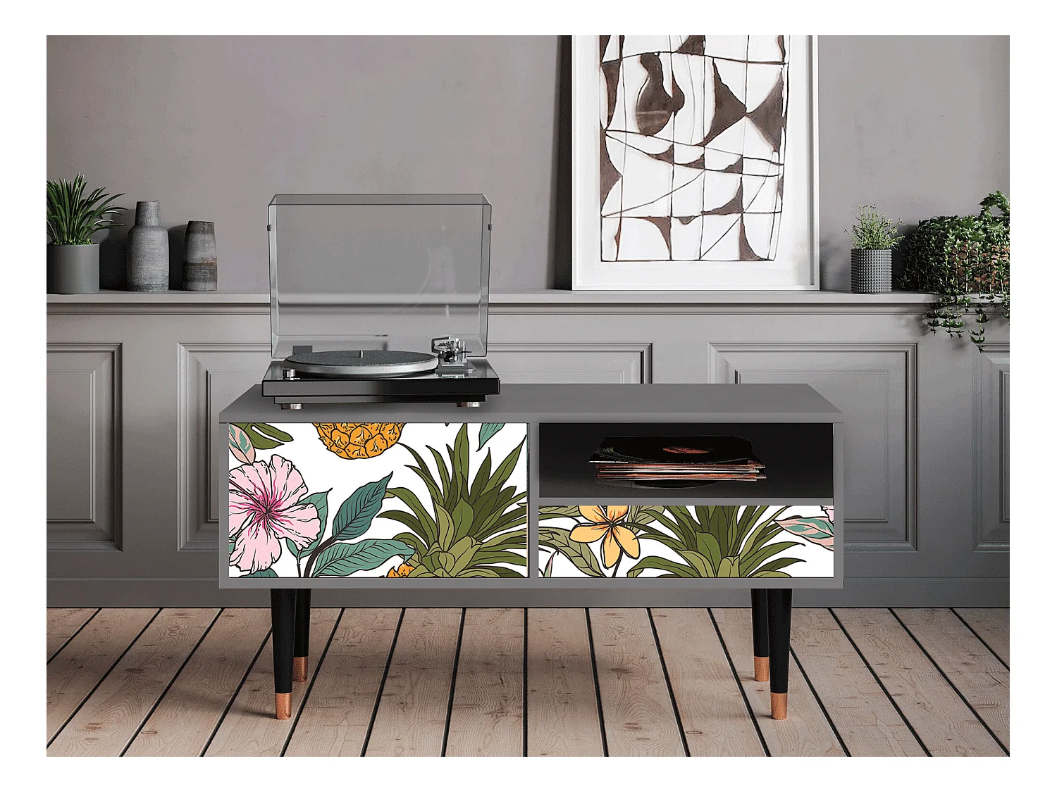 Mobile TV - 115х59х48 cm - T3 - Estival Fruit, Grigio