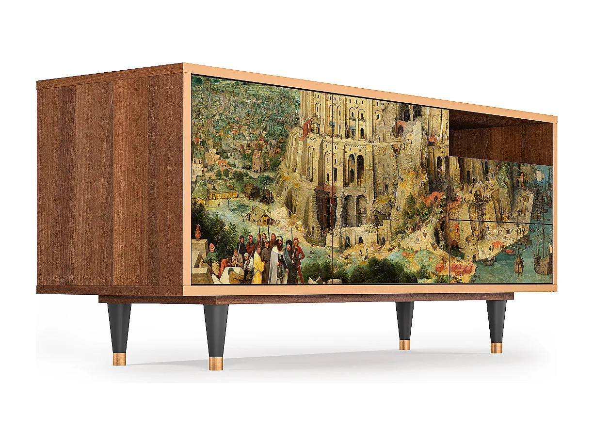 Mobile TV - 125х56х41 cm - T7 - Elder The Tower, Noce