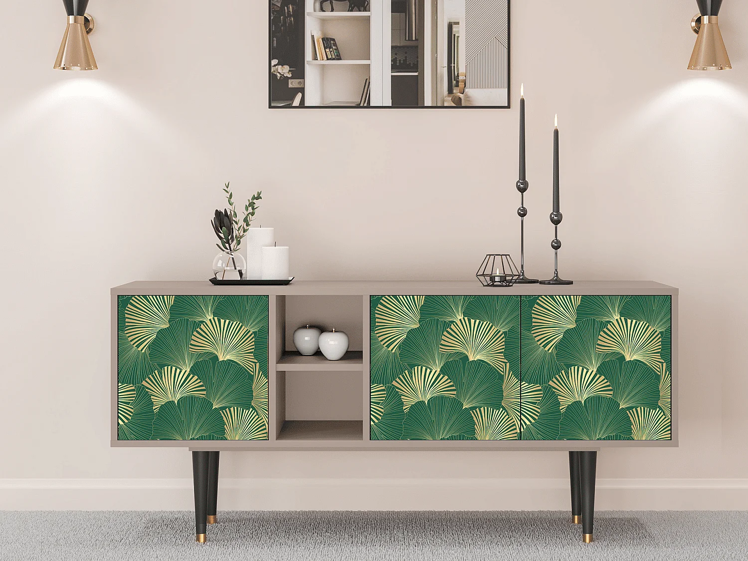 TV-meubel - 150х69х41 cm - T5 - Gold Ginkgo, Latte