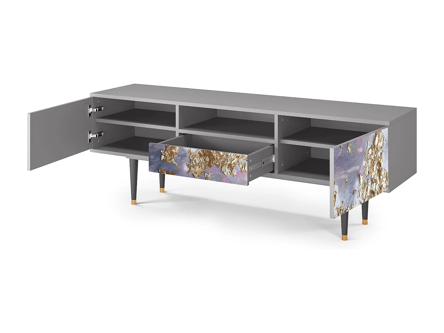 Meuble TV - 170х59х41 cm - T6 - Planet Earth, Gris