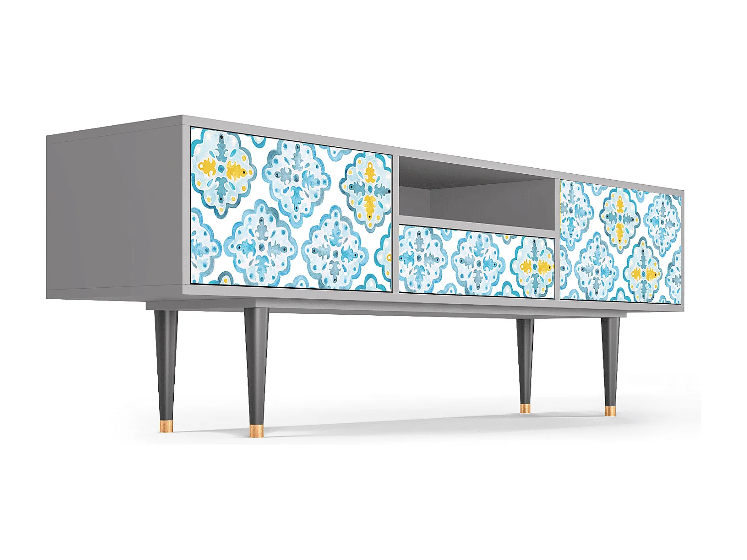 Mobile TV - 170х59х41 cm - T6 - Portugese tiles, Grigio