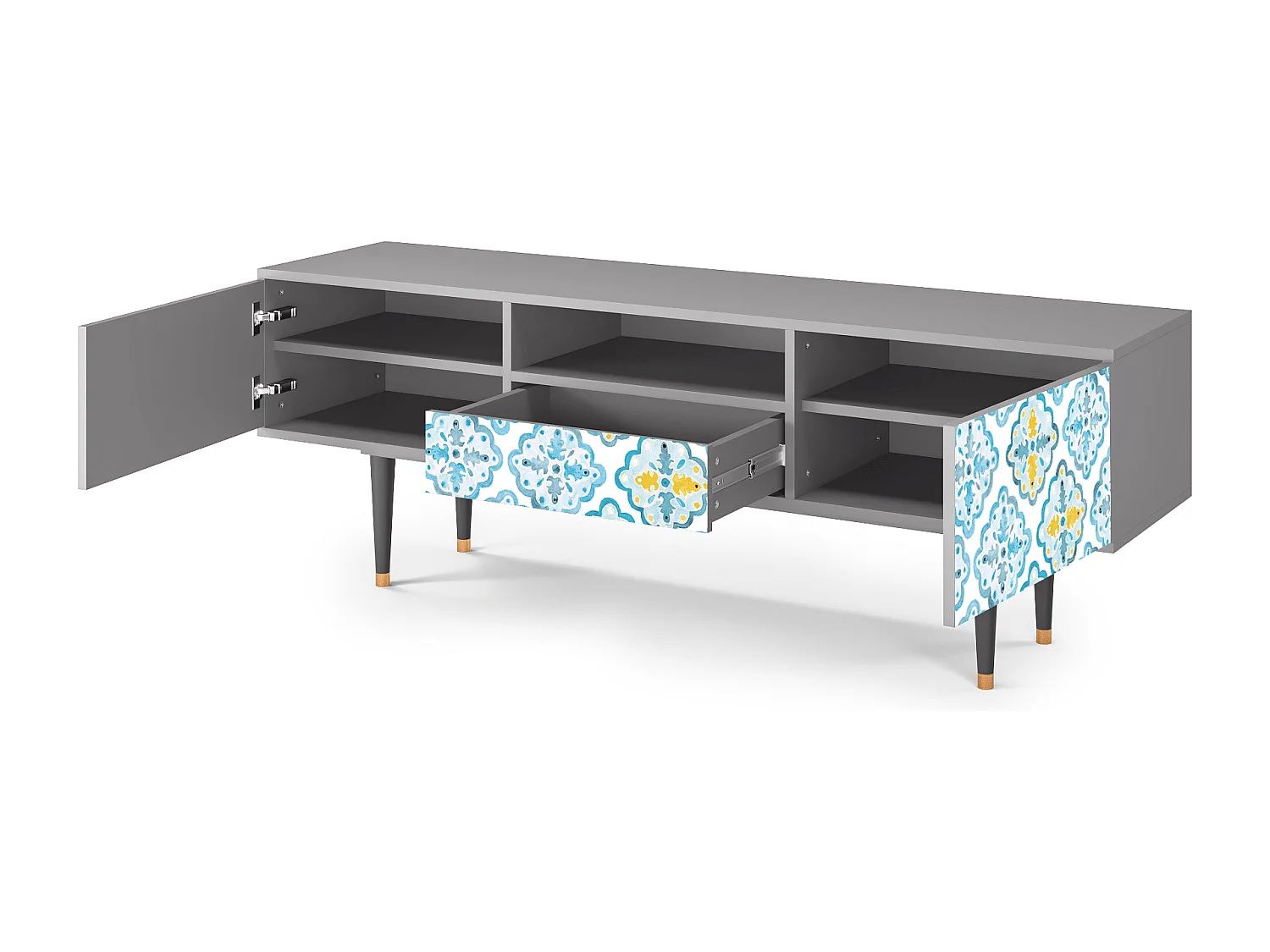 Meuble TV - 170х59х41 cm - T6 - Portugese tiles, Gris