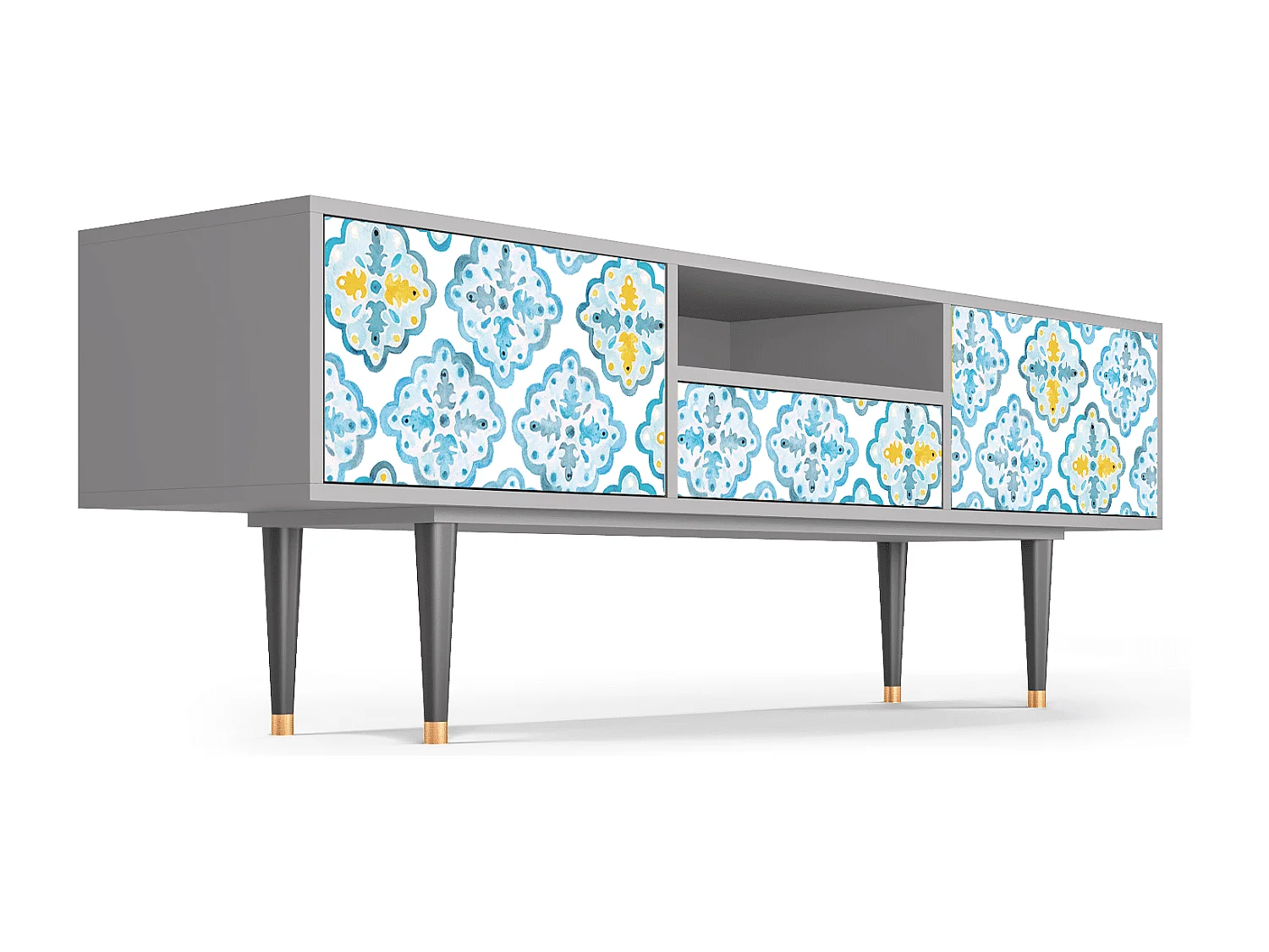 Mobile TV - 170х59х41 cm - T6 - Portugese tiles, Grigio