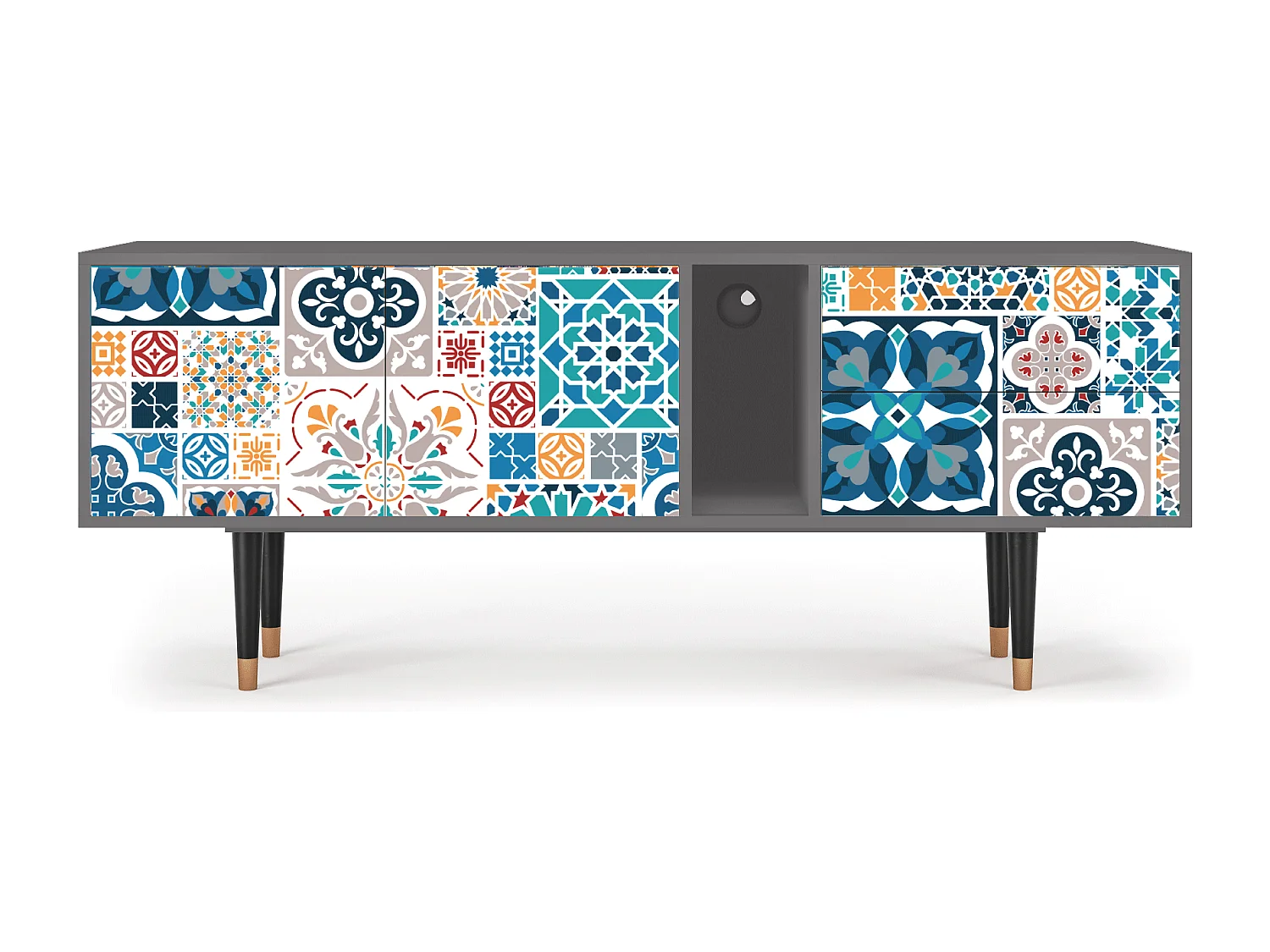 Mueble de TV - 170х69х48 cm - T1 - Moroccan Market, Cinza