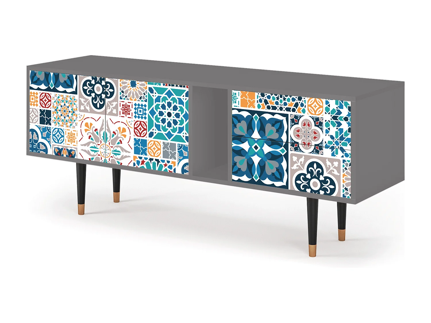 Mueble de TV - 170х69х48 cm - T1 - Moroccan Market, Cinza