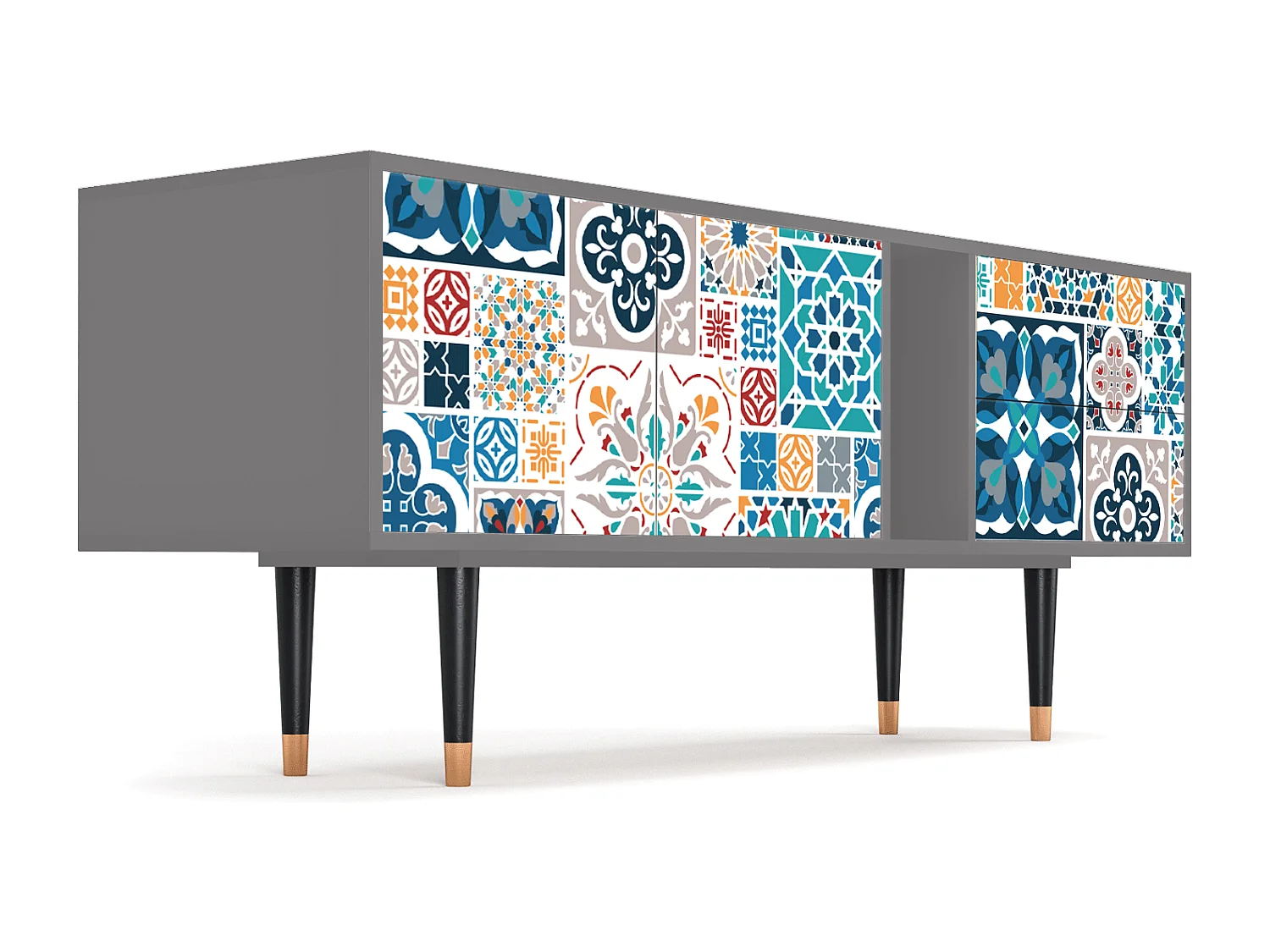 TV-meubel - 170х69х48 cm - T1 - Moroccan Market, Grijs