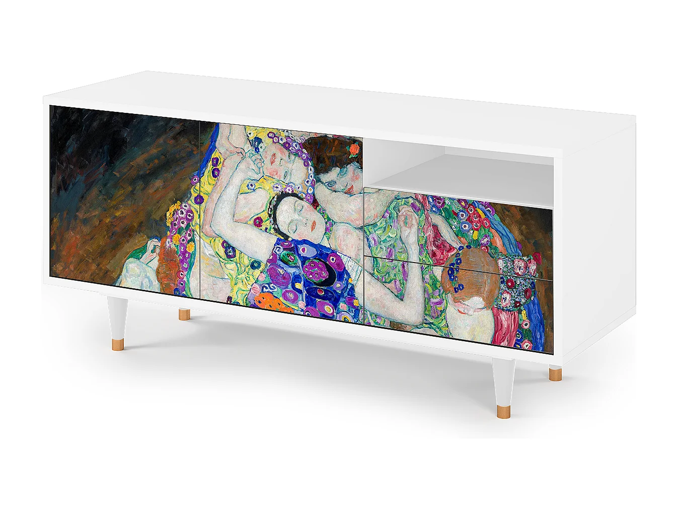 Meuble TV - 125х56х41 cm - T7 - The Maiden by Klimt, Blanc