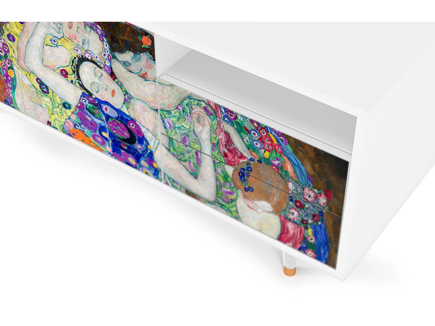 Meuble TV - 125х56х41 cm - T7 - The Maiden by Klimt, Blanc