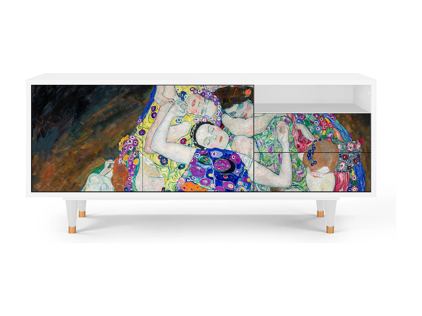 Meuble TV - 125х56х41 cm - T7 - The Maiden by Klimt, Blanc