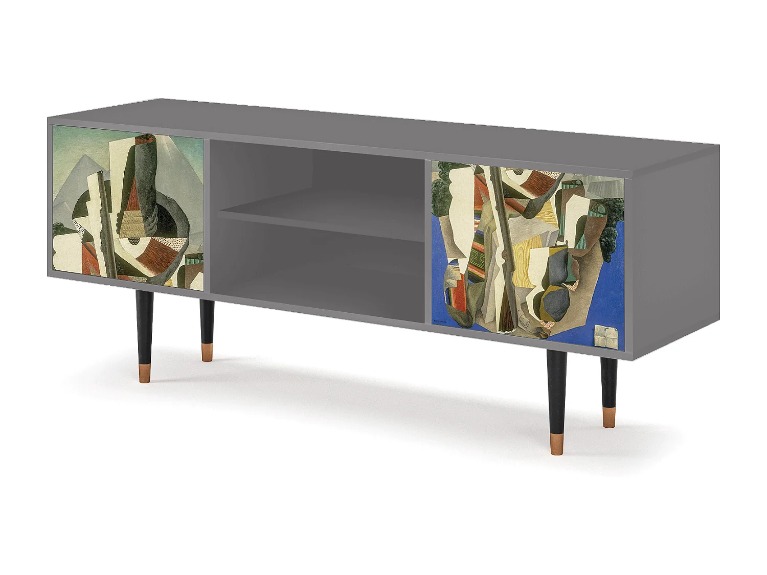 Szafka RTV - 170х69х48 cm - T2 - The Cubist Paintings , Szary