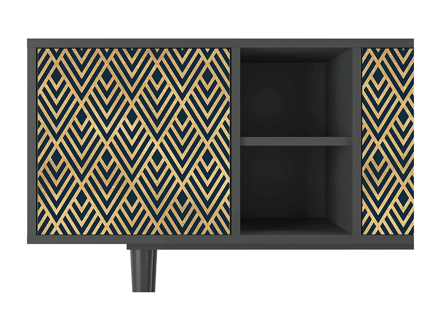 Meuble TV - 150х69х41 cm - T5 - Egypt Triangles, Anthracite