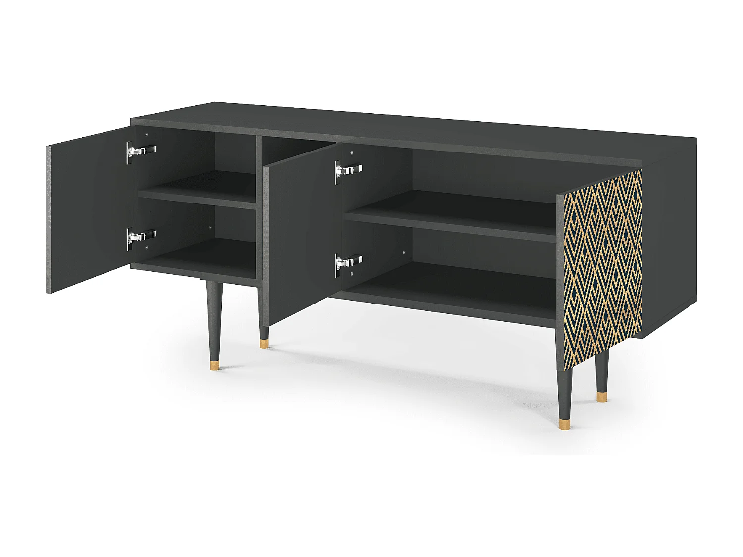 Meuble TV - 150х69х41 cm - T5 - Egypt Triangles, Anthracite