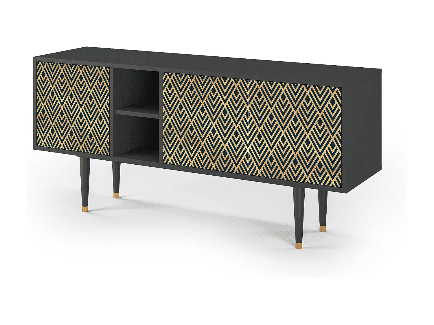 Meuble TV - 150х69х41 cm - T5 - Egypt Triangles, Anthracite