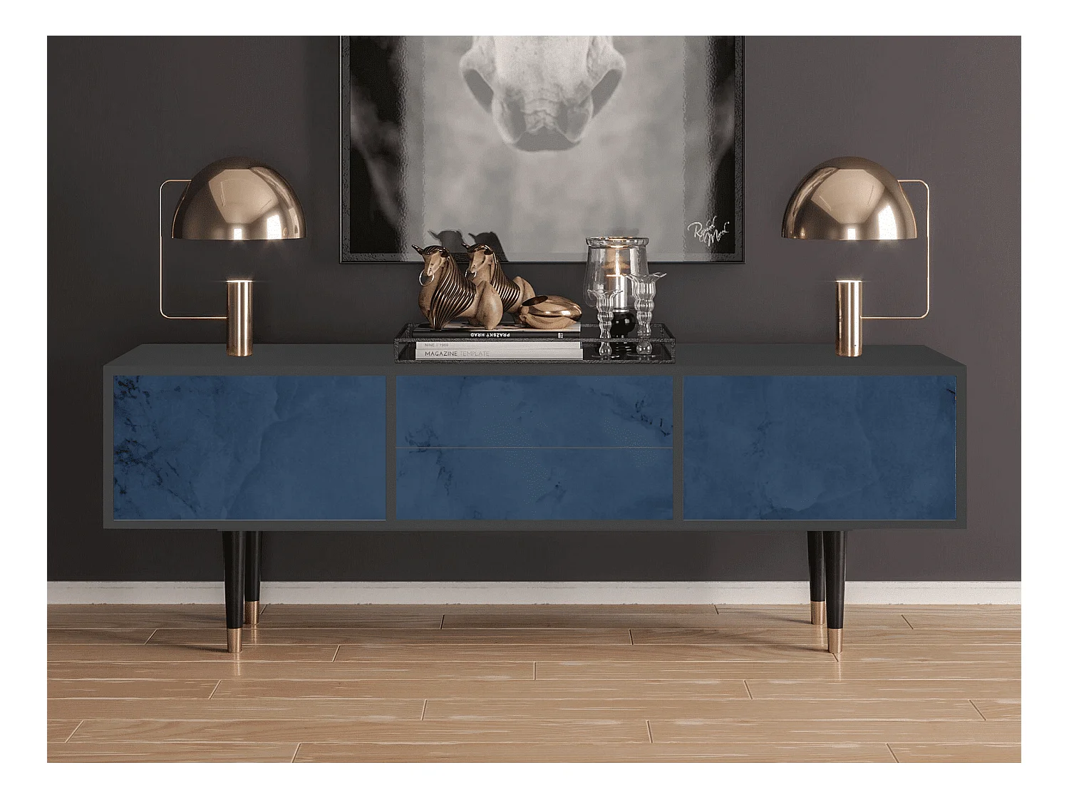 Meuble TV - 170х59х48 cm - T4 - Endless Galaxi, Anthracite
