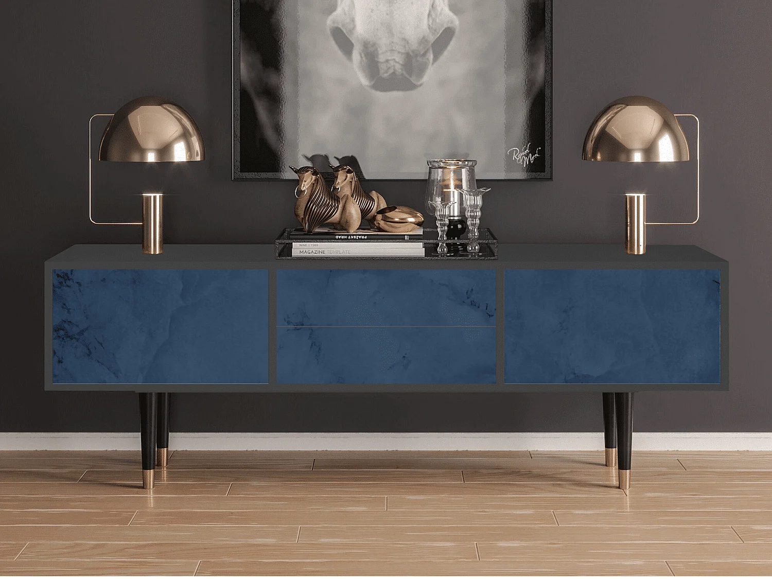 TV-Möbel - 170х59х48 cm - T4 - Endless Galaxi, Anthrazit