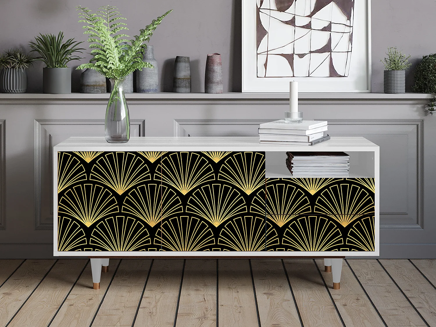 Mobile TV - 125х56х41 cm - T7 - Bird of Juno, Bianco