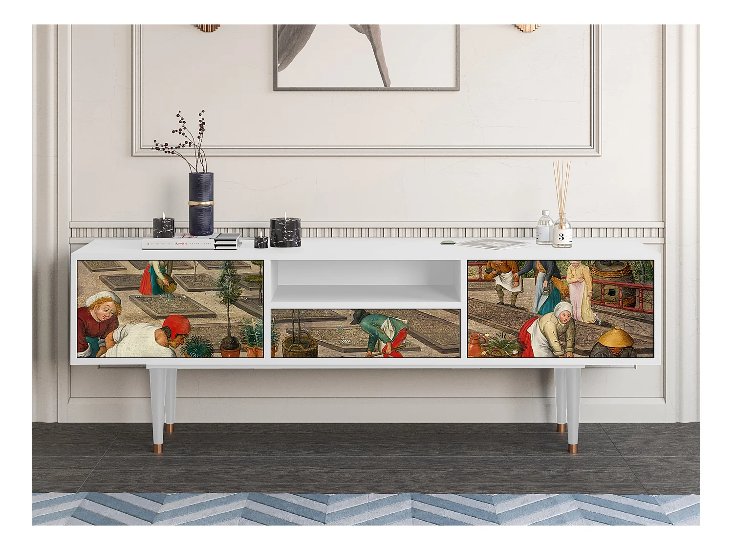 Meuble TV - 170х59х41 cm - T6 - The Younger - Spring, Blanc
