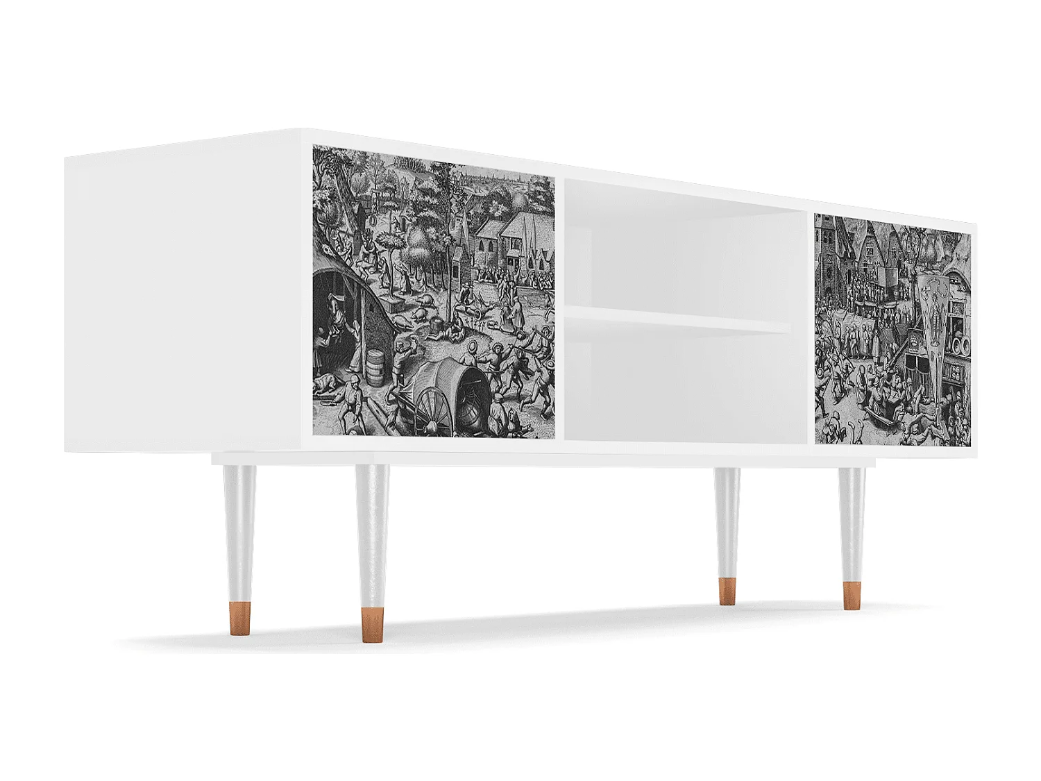 Mobile TV - 170х69х48 cm - T2 - The Festival of Saint, Bianco