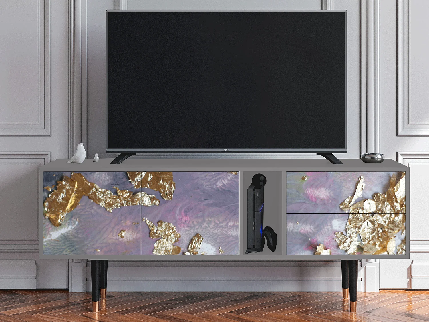 TV-Möbel - 170х69х48 cm - T1 - Planet Earth, Grau