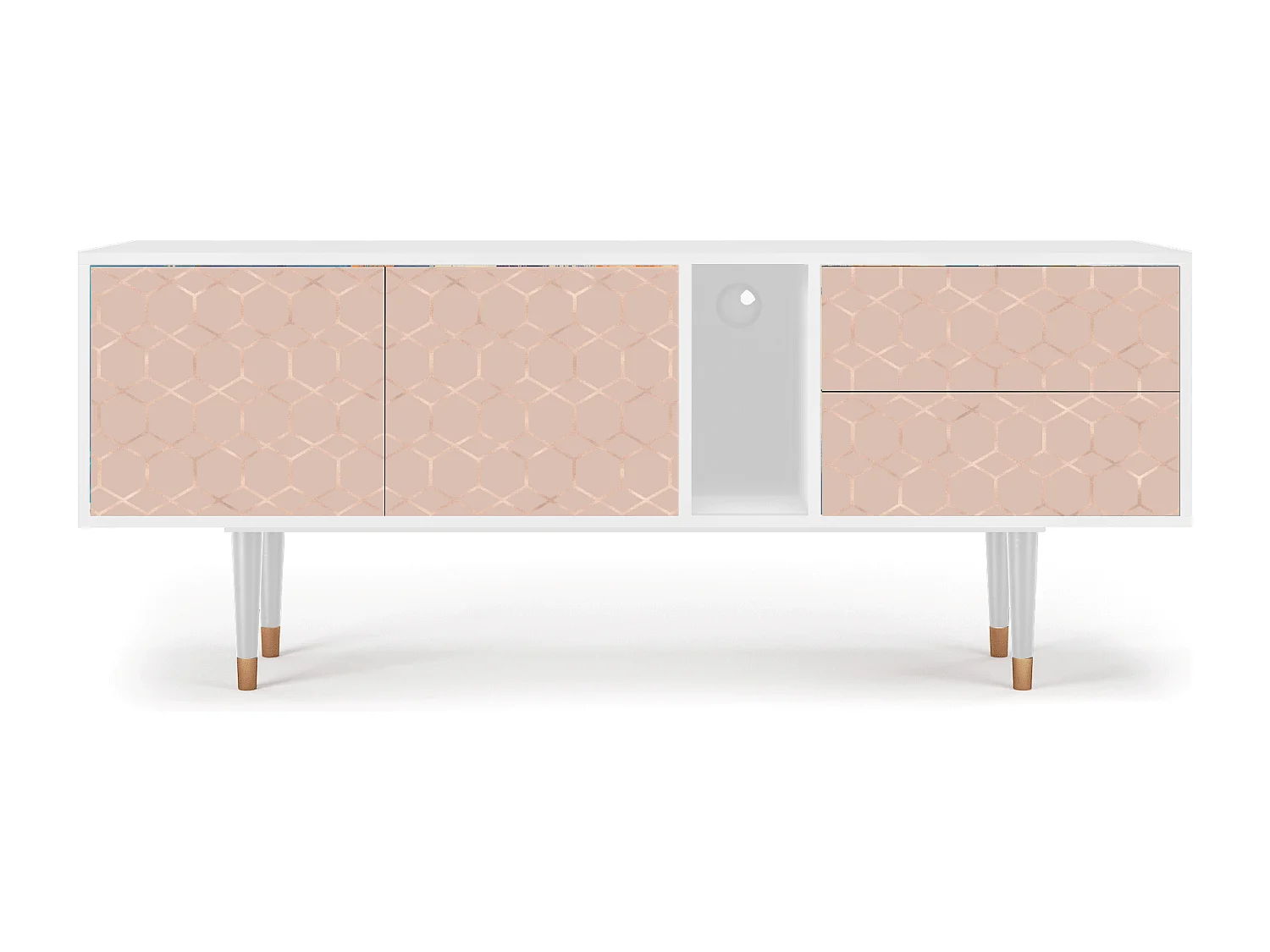 TV-Möbel - 170х69х48 cm - T1 - Rose Honeycomb, Weiß