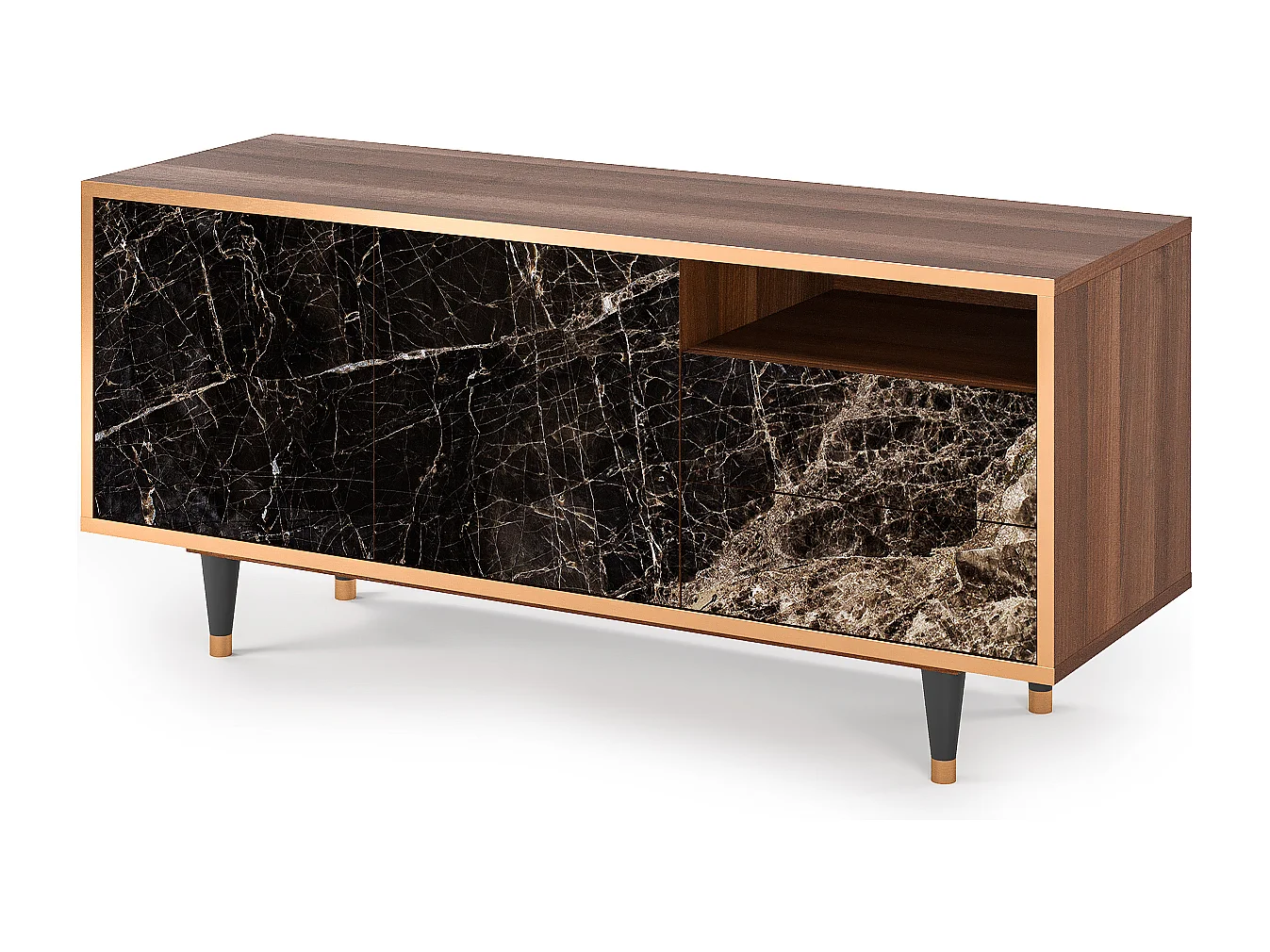 Meuble TV - 125х56х41 cm - T7 - Night Abyss, Noyer